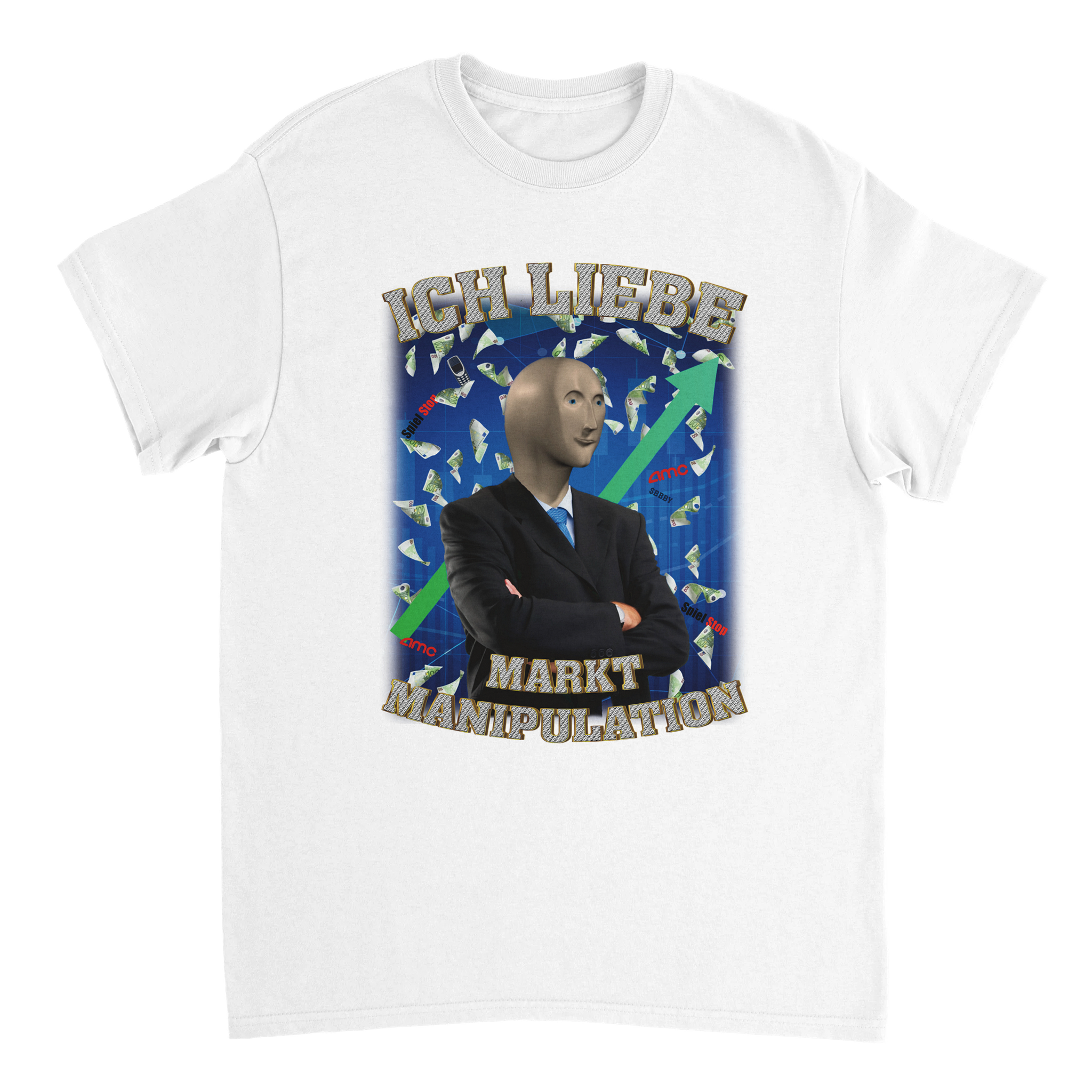 Ich liebe Marktmanipulation Meme T-Shirt in weiß