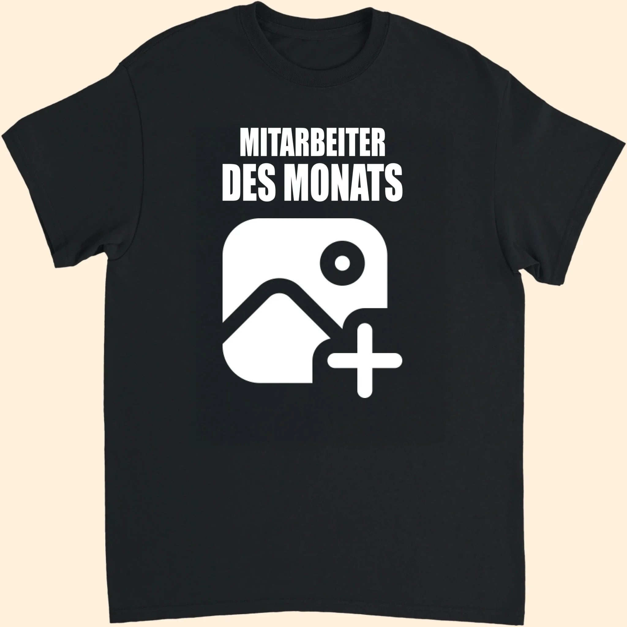 Dein eigenes personalisierbares Mitarbeiter des Monats T-Shirt in schwarz