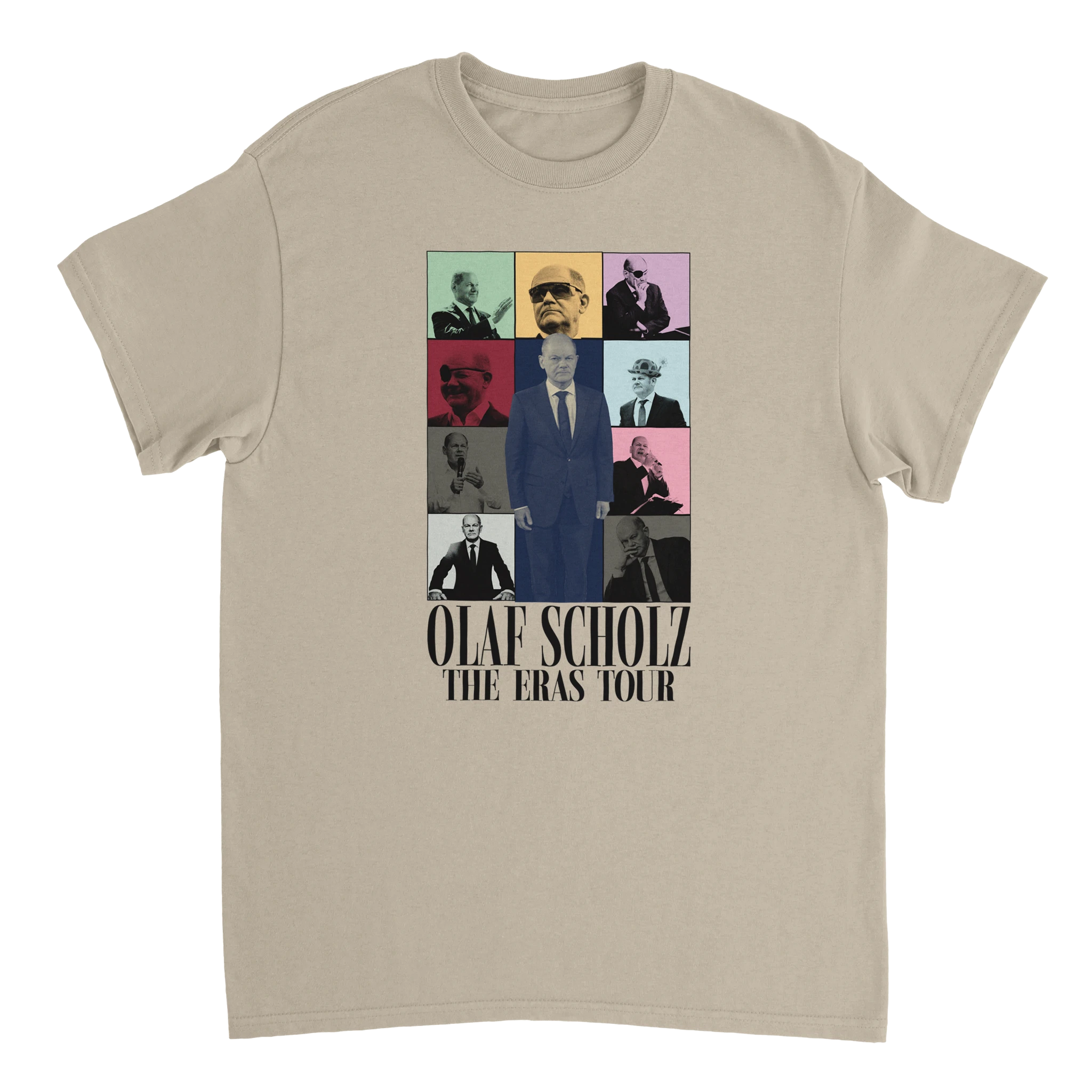 sandfarbenes Meme T-Shirt von Olaf Scholz im Style des Eras Tour T-Shirt