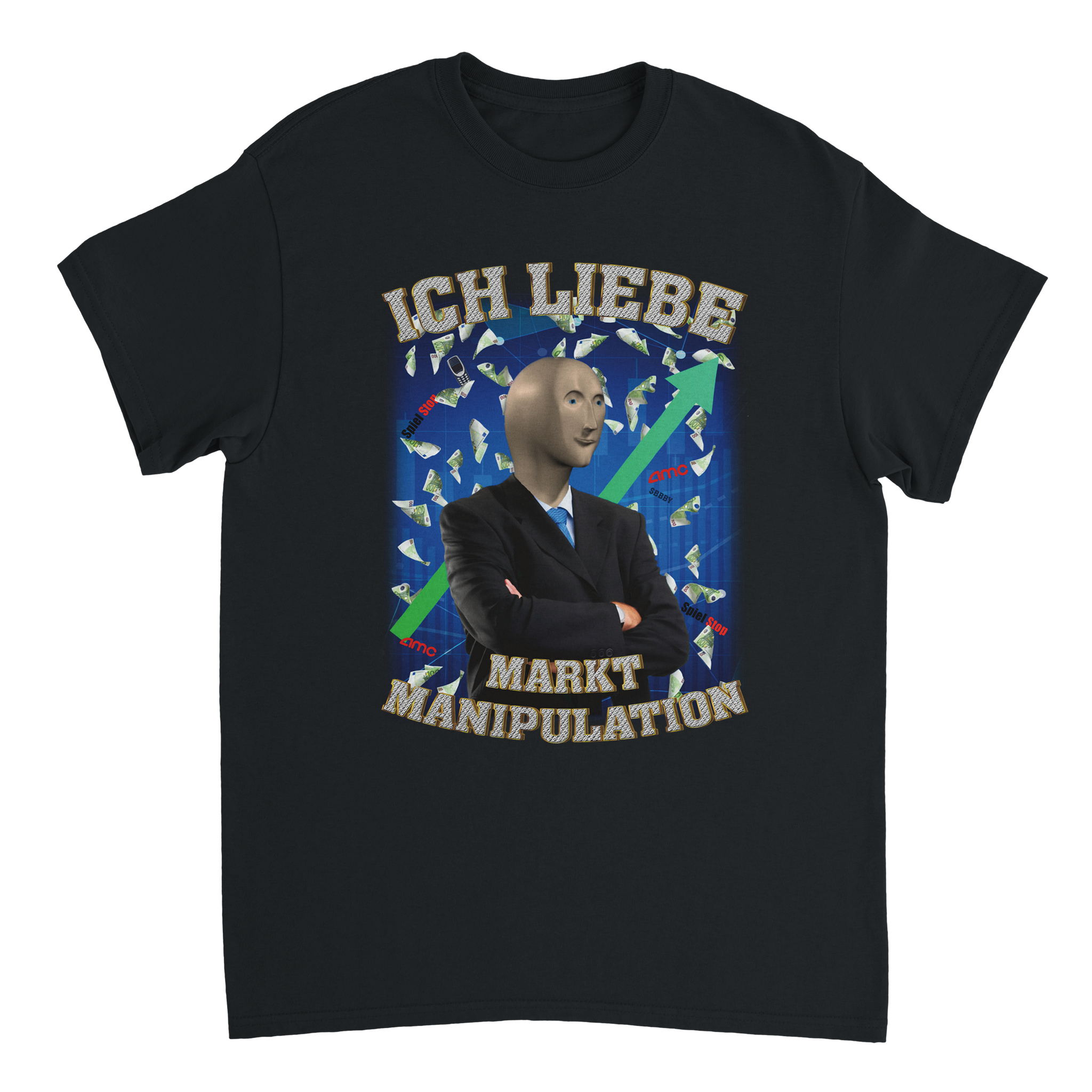 Ich liebe Marktmanipulation Meme T-Shirt in schwarz