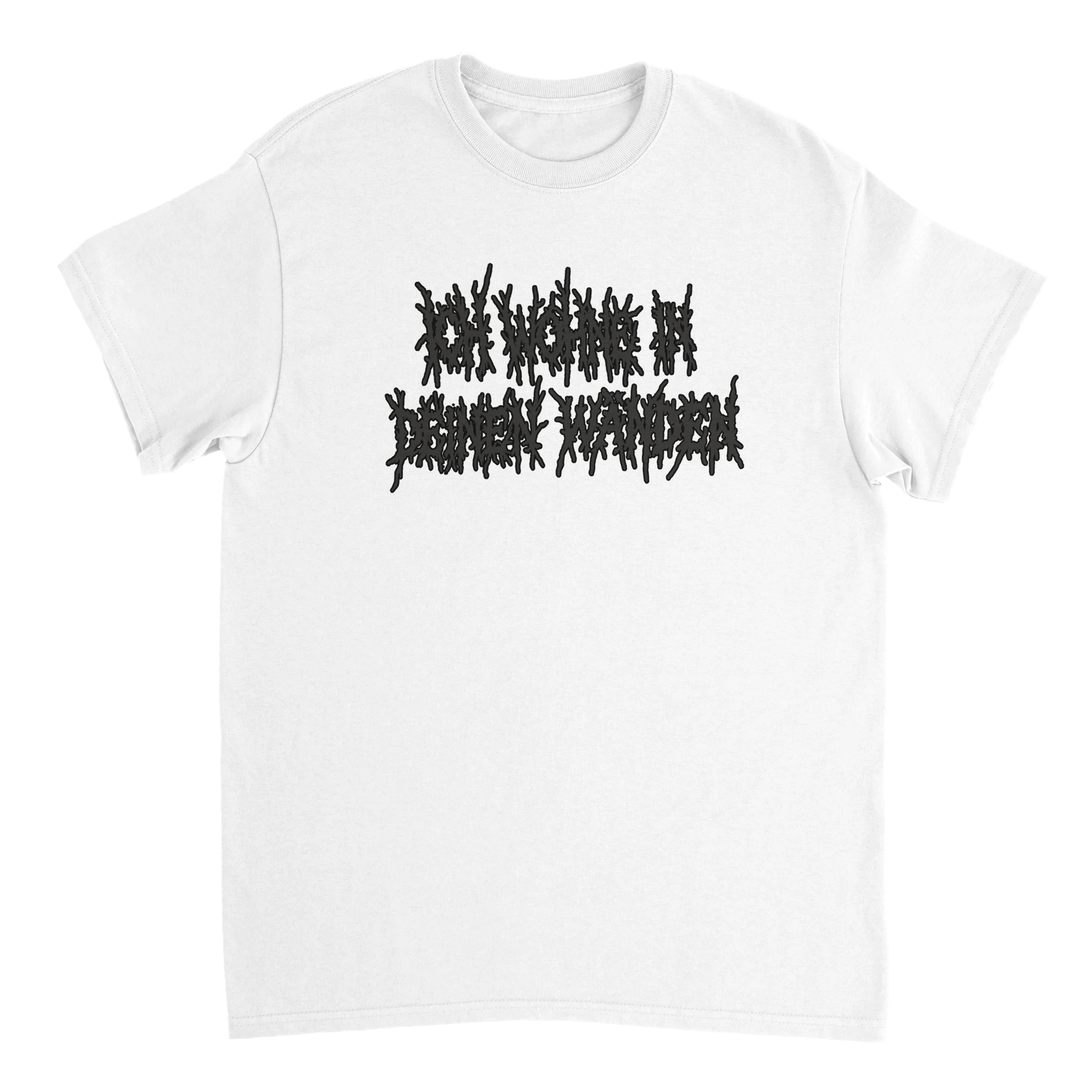 weißes Meme T-Shirt mit der Aufschrift "Ich wohne in deinen Wänden"