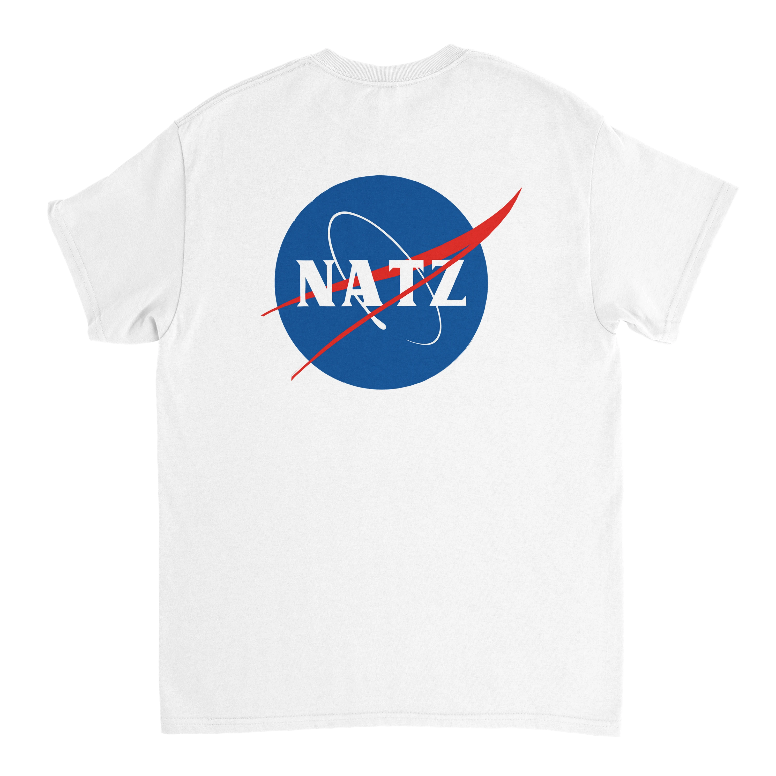 Produktbild weißes T-Shirt mit dem Backprint Natz