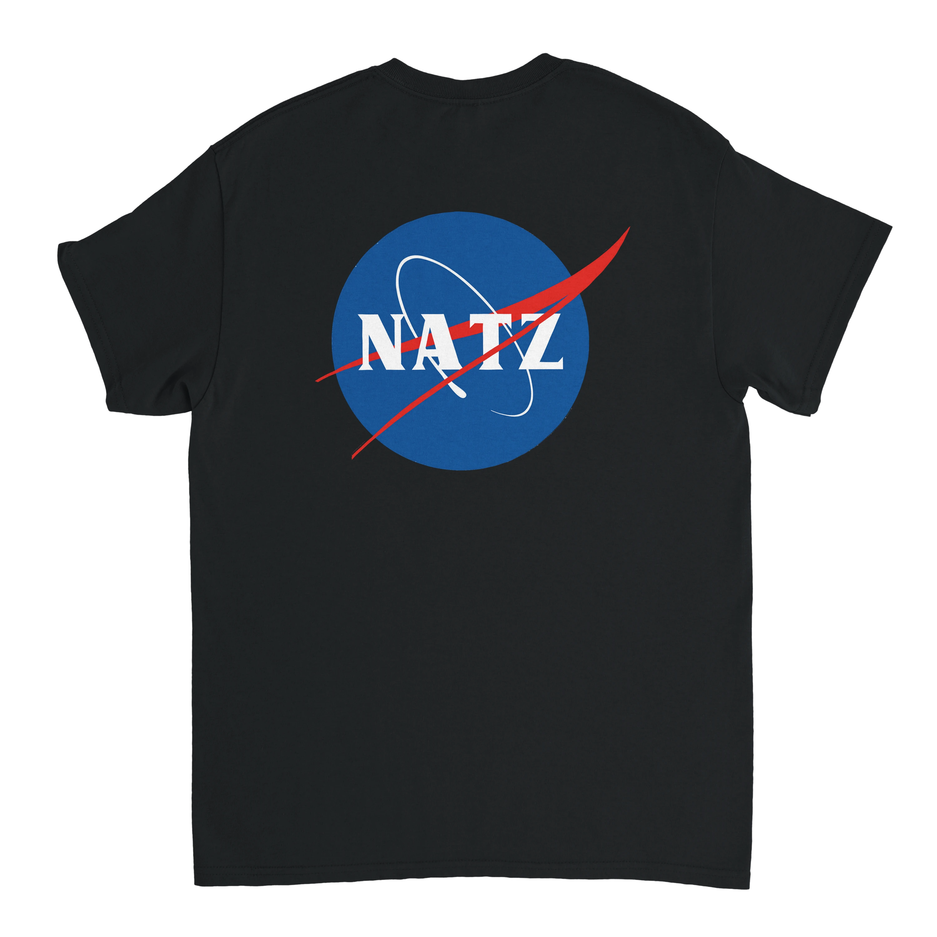Produktbild schwarzes T-Shirt mit dem Brustdruck Natz