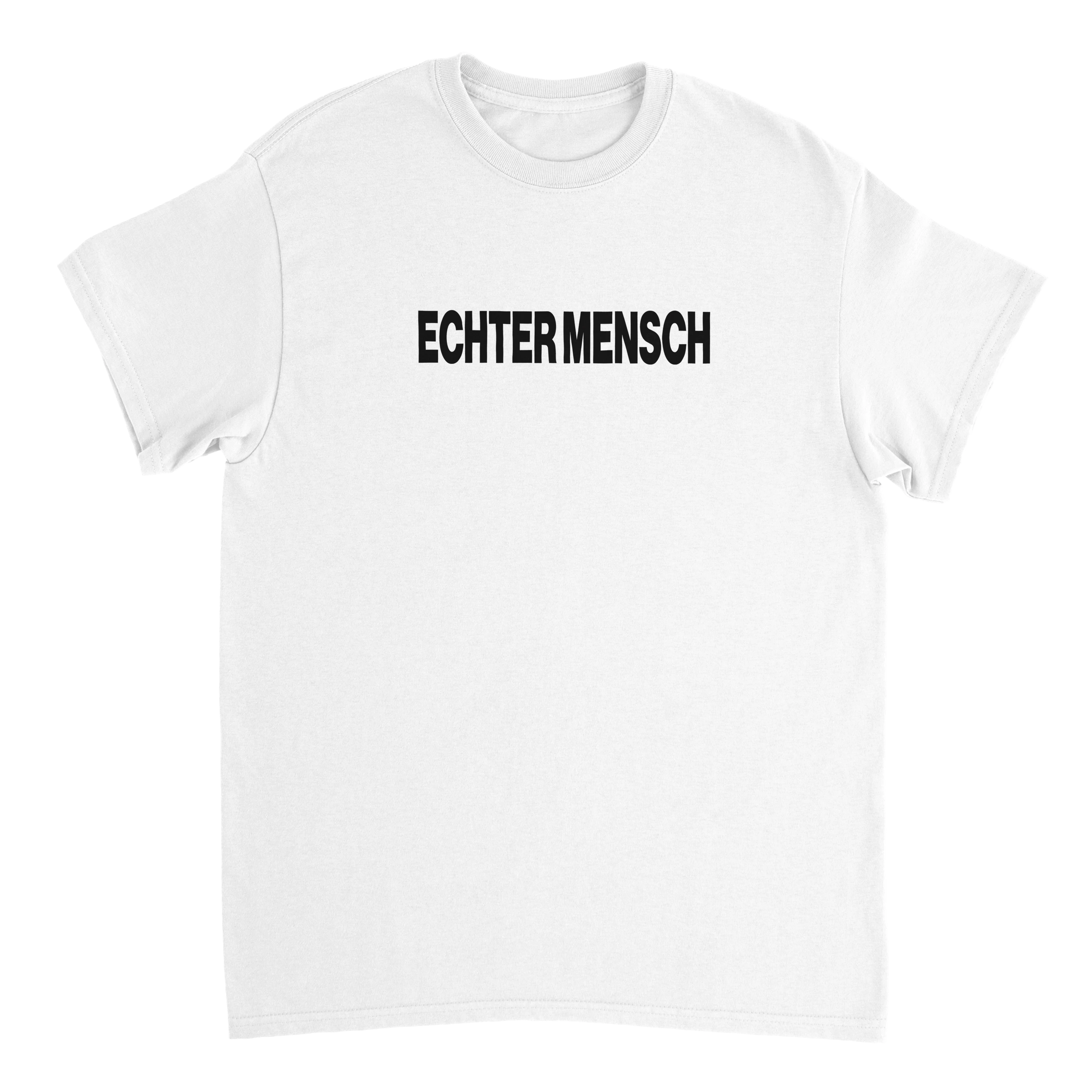 weißes T-Shirt mit der Aufschrift Echter Mensch