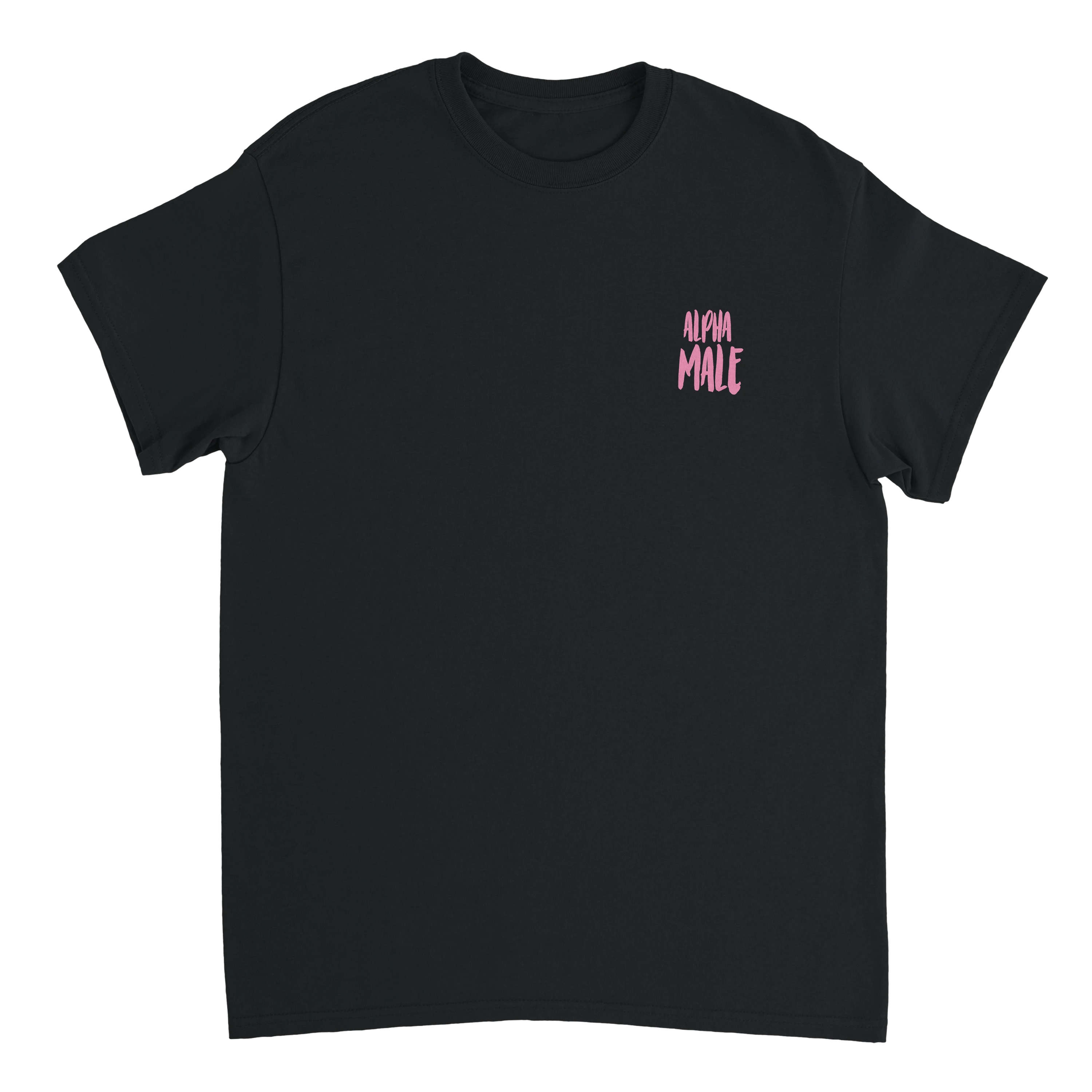 Produktbild schwarzes T-Shirt mit dem Brustdruck Alpha Male
