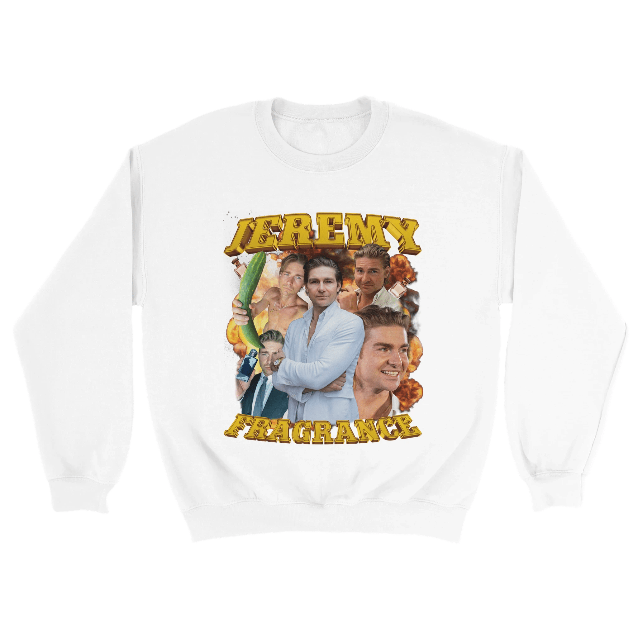 weißer Jeremy Fragrance Sweater m 90s Bootleg Style