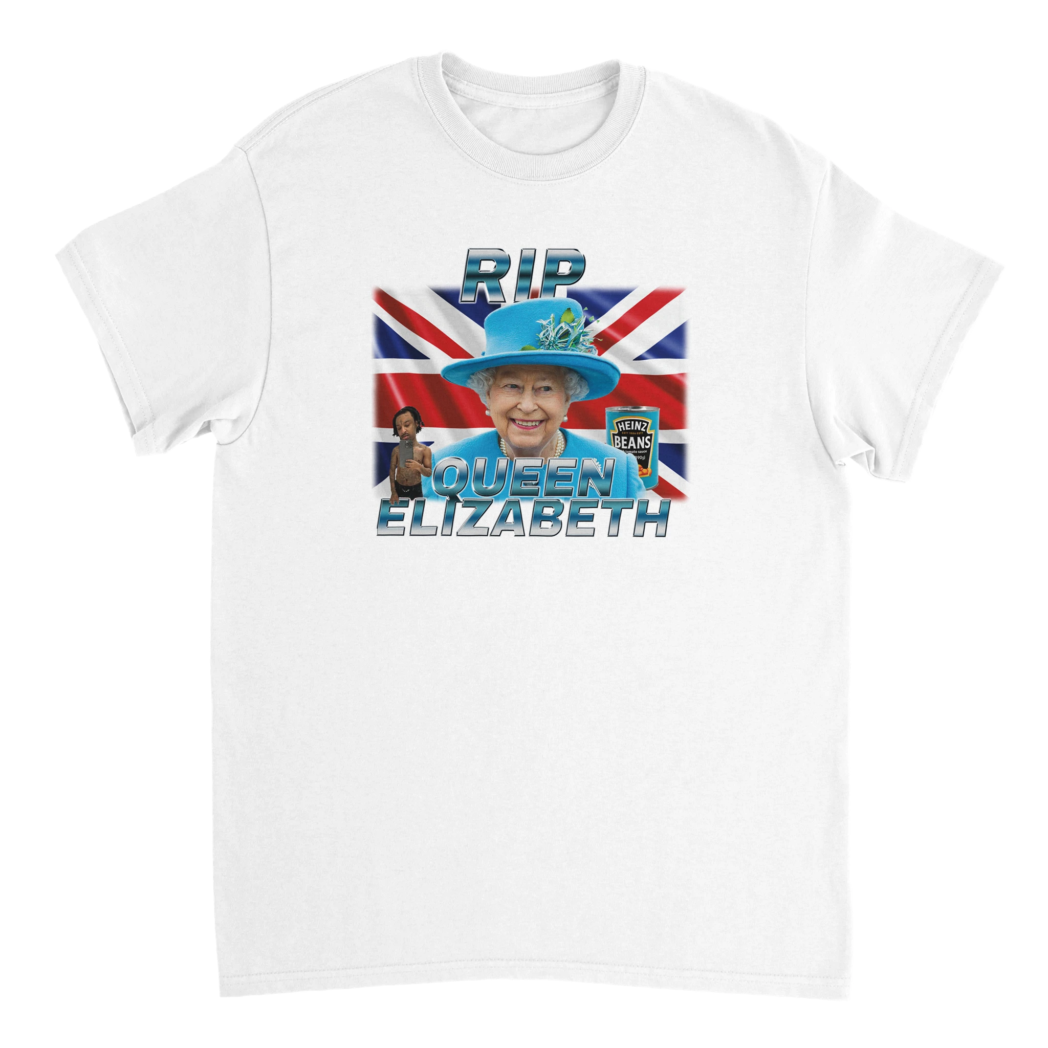 Rip Queen Elizabeth Meme T-Shirt in weiss