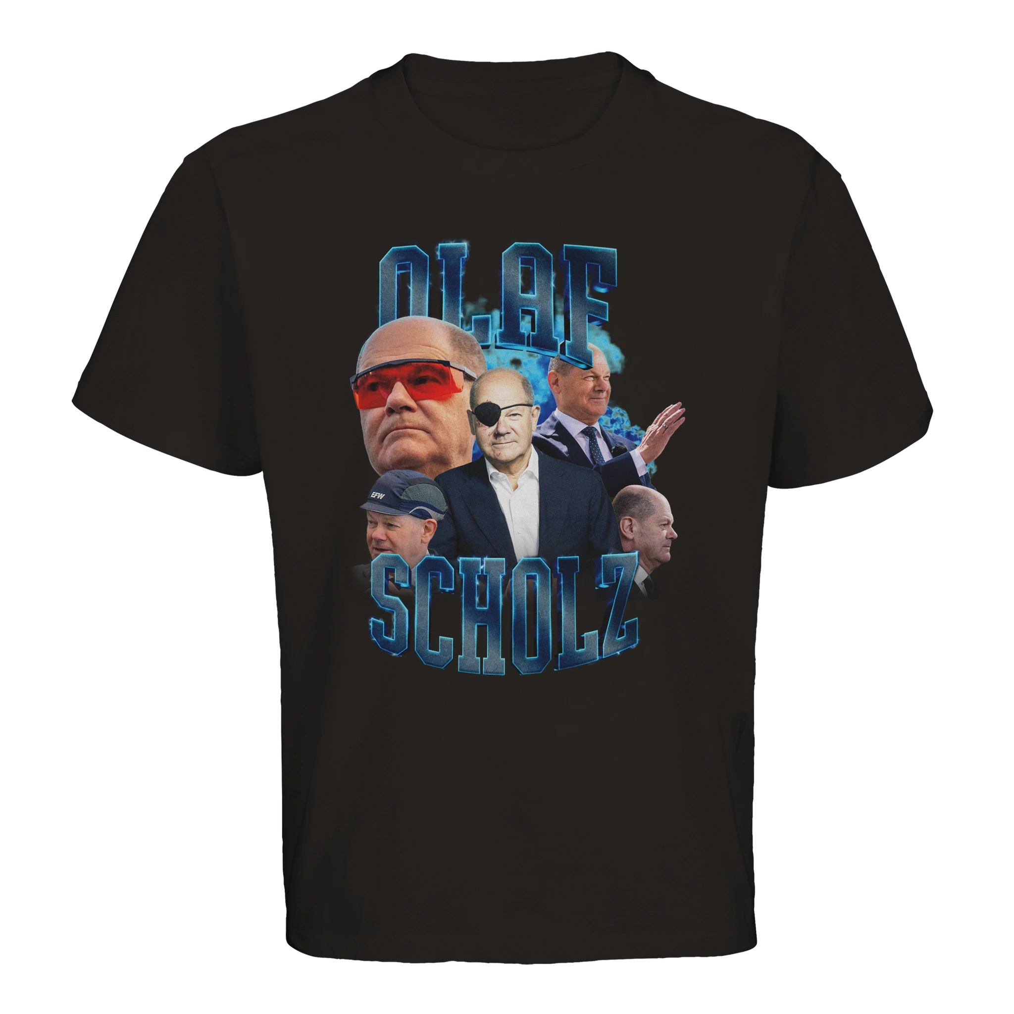 Olaf Scholz Oversized T-Shirt in Schwarz im 90s Bootleg Style