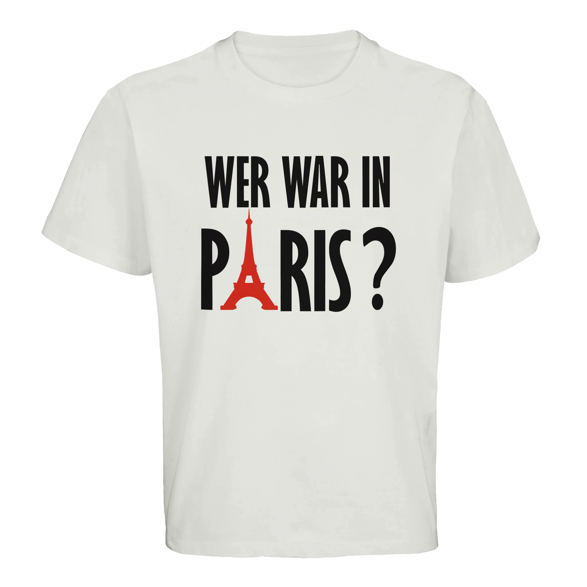 Wer war in Paris? Oversized T-Shirt in weiß