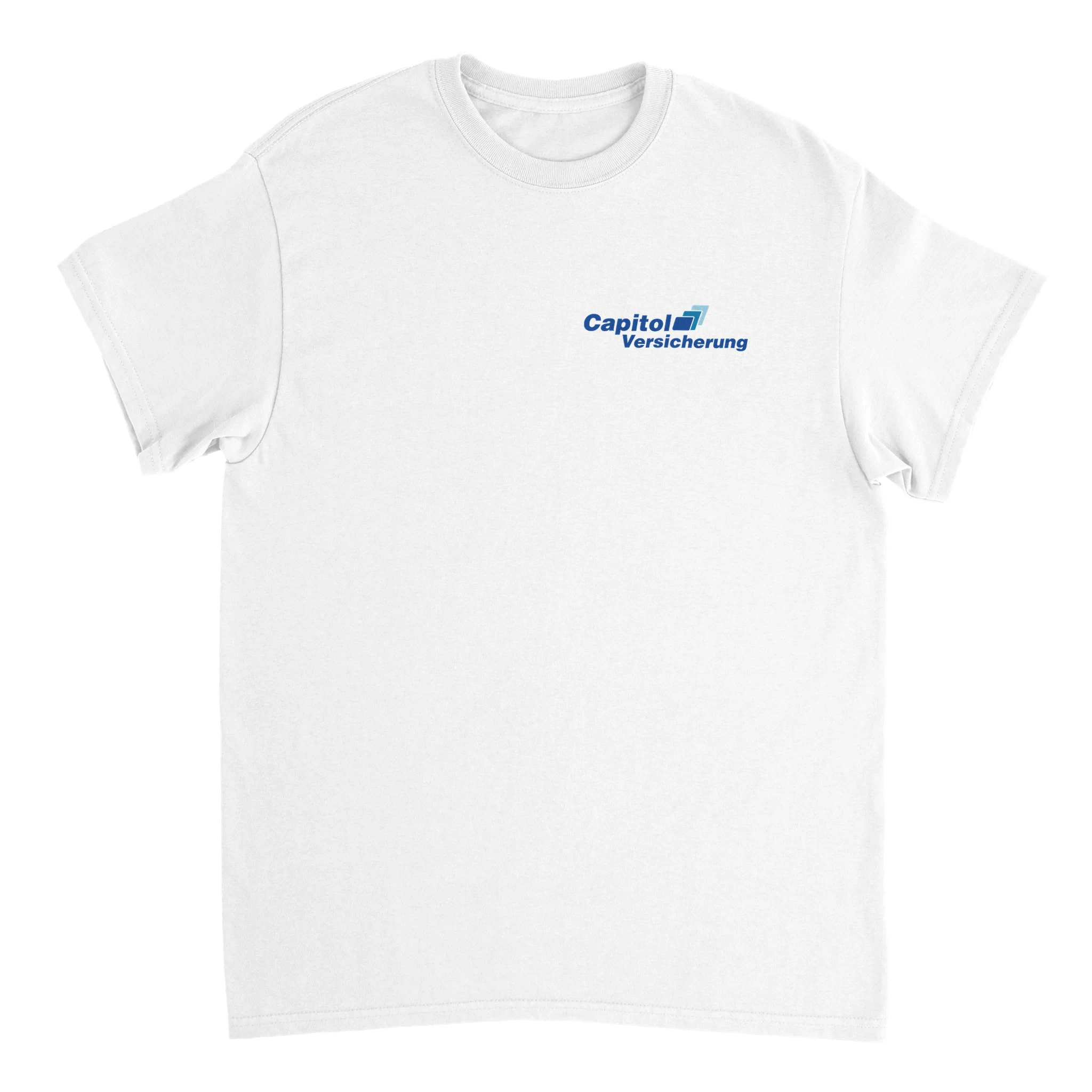 T-Shirt mit der Aufschrift Capitol Versicherung in weiß