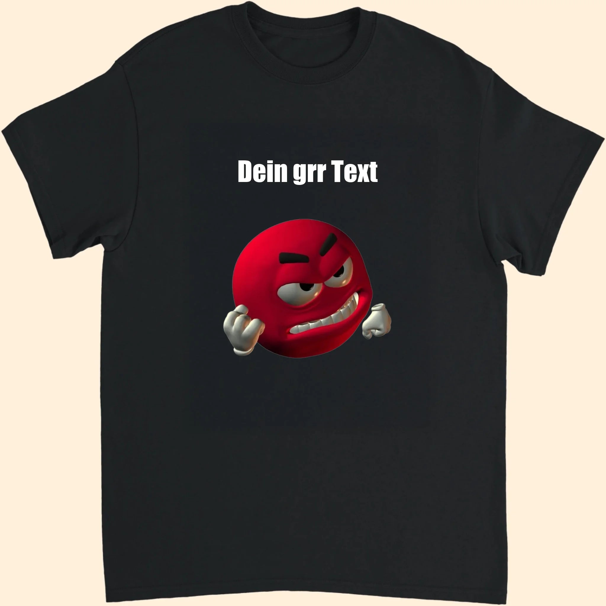 Dein eigenes personalisierbares grr text T-Shirt in schwarz