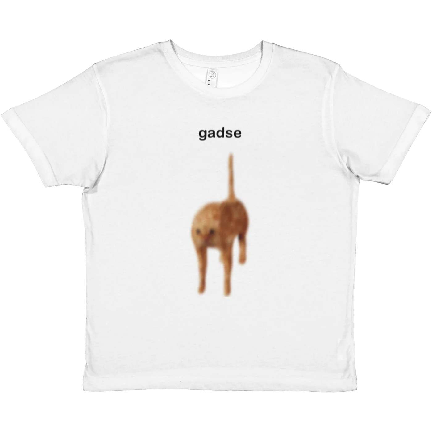 gadse Baby Tee mit einer abgebildeten unscharfen katze