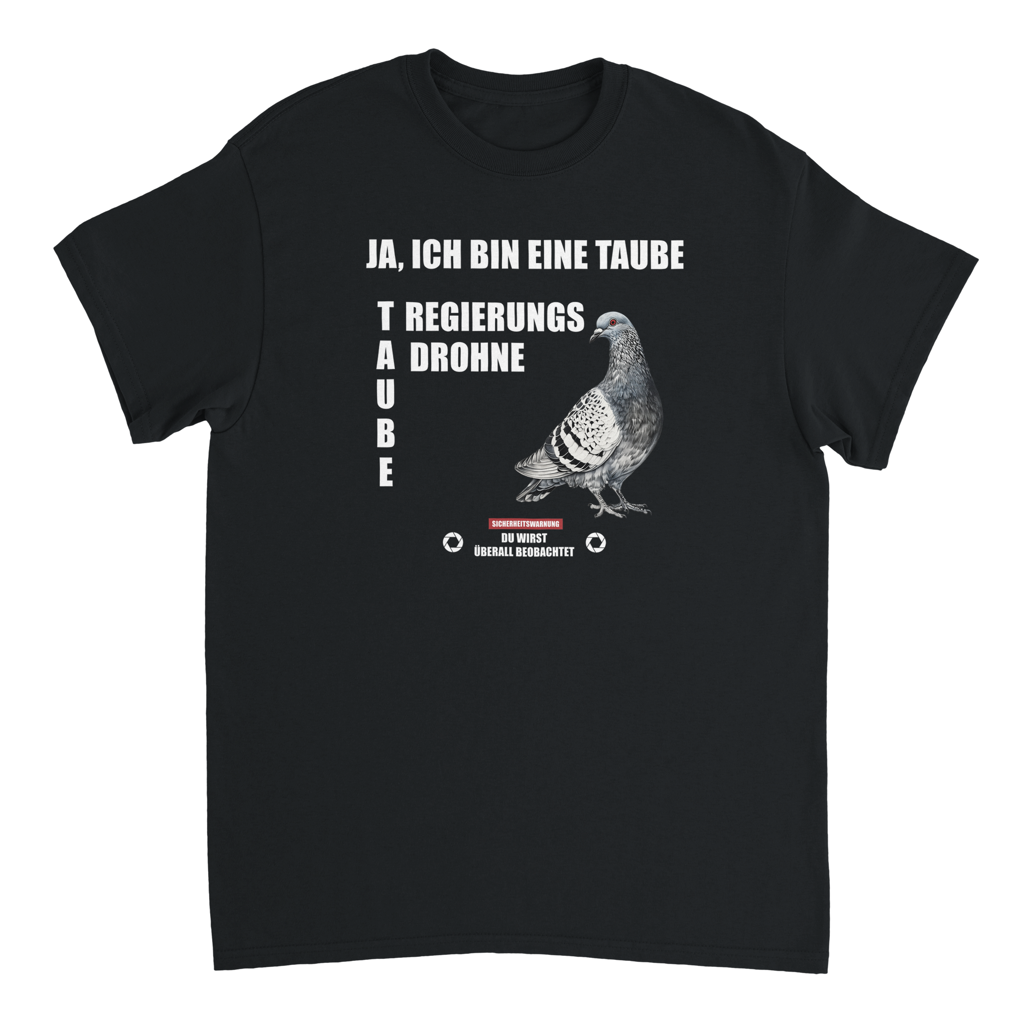 schwarzes Tauben Regierungsüberwachung Tiktok Meme T-Shirt