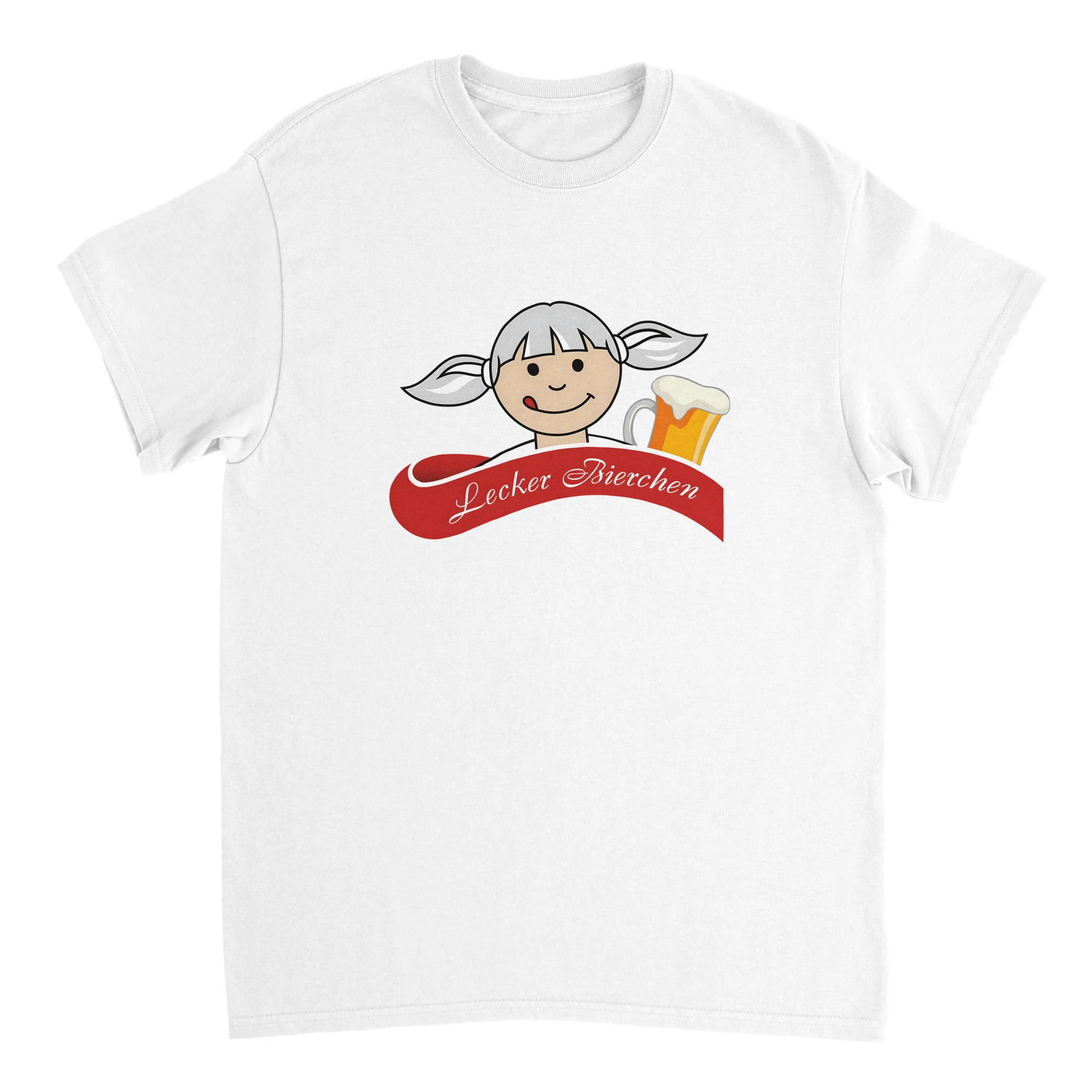 Weisses Lecker Bierchen Meme T-Shirt mit Bierkrug