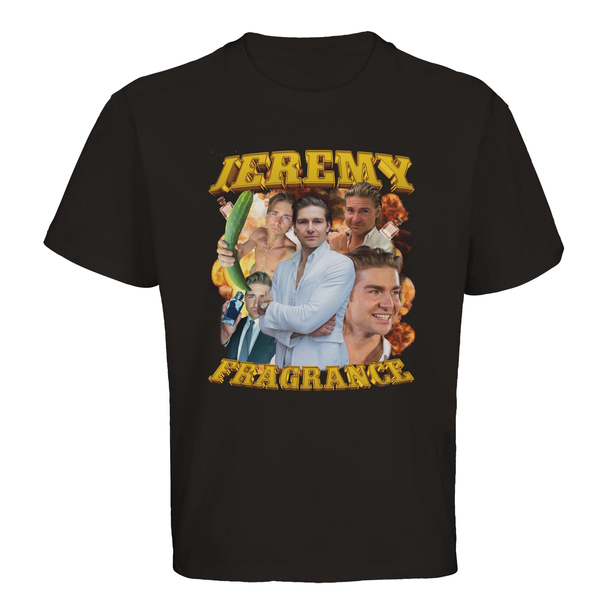 Jeremy Fragrance Oversized Bootleg 90s T-Shirt in schwarz