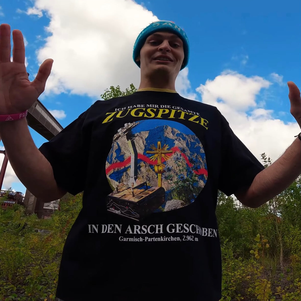 Dwayne von Freerunningschlappen im Zugspitze T-Shirt