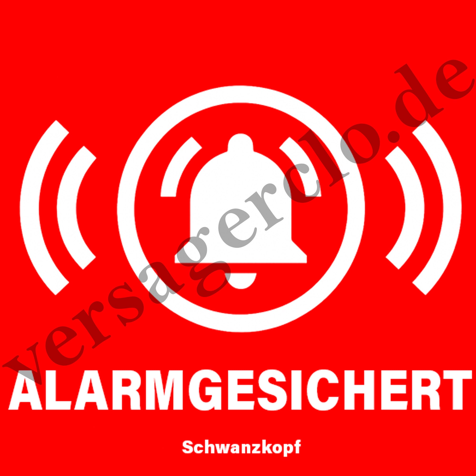 Sticker mit Alarmgesichert  Aufdruck
