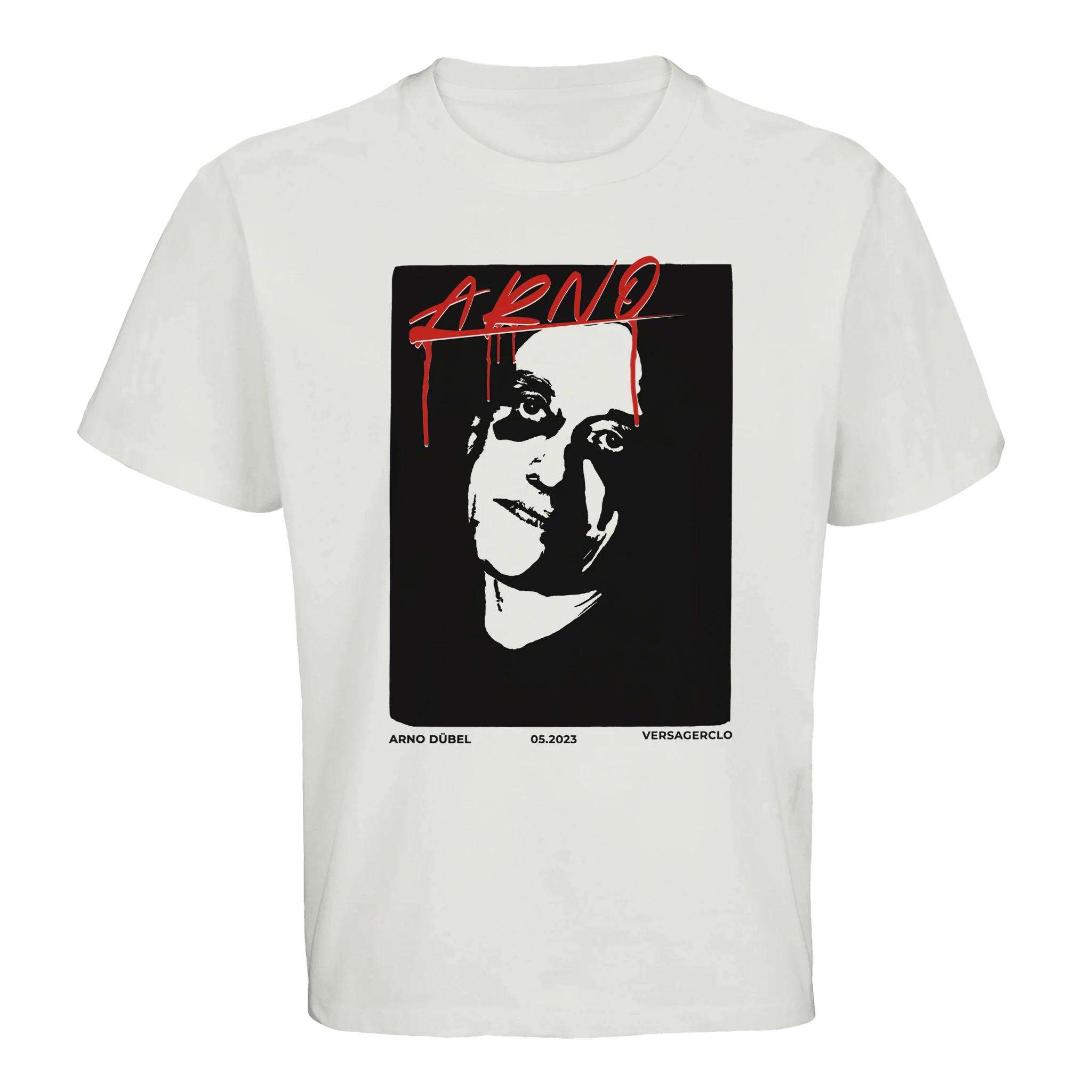 Arno Dübel Meme T-Shirt im Whole lotta Red Style in weiß