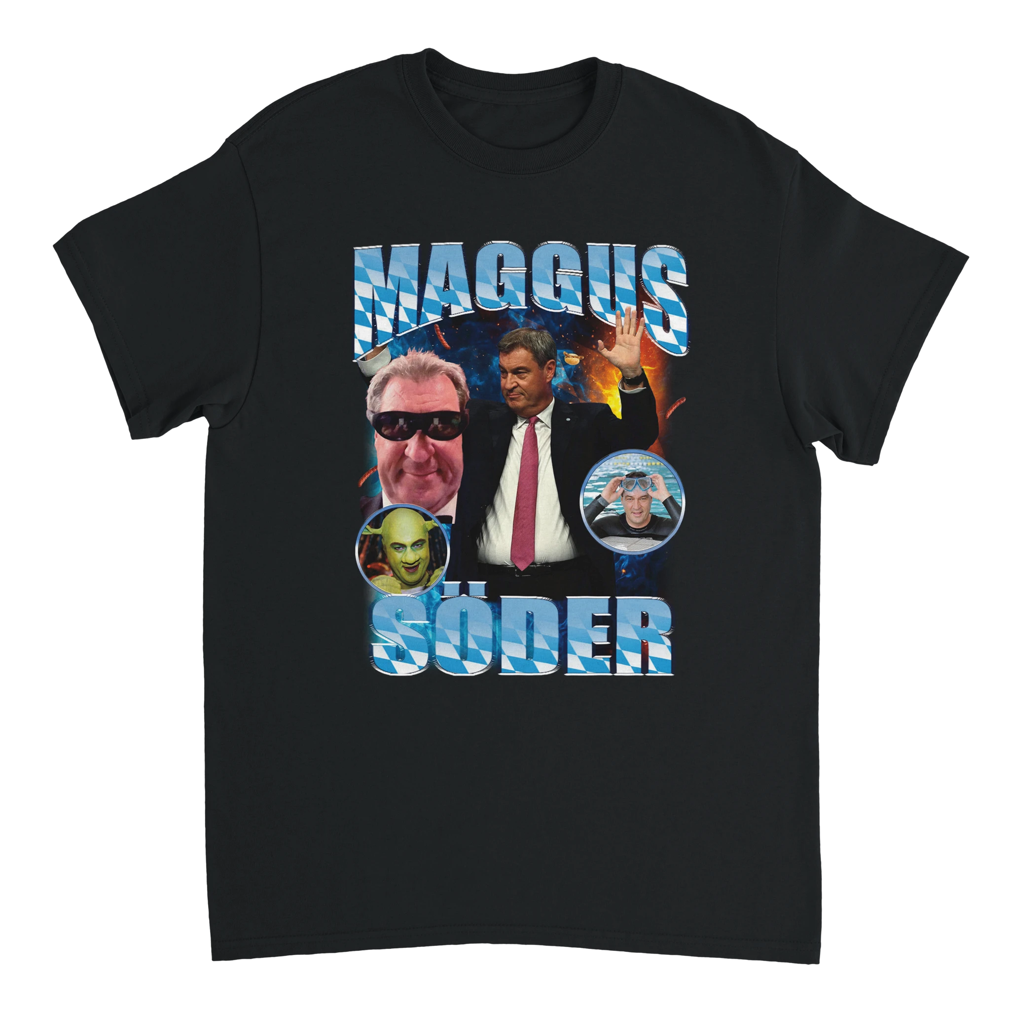 Markus Söder T-Shirt in schwarz mit der Aufschrift Maggus Söder