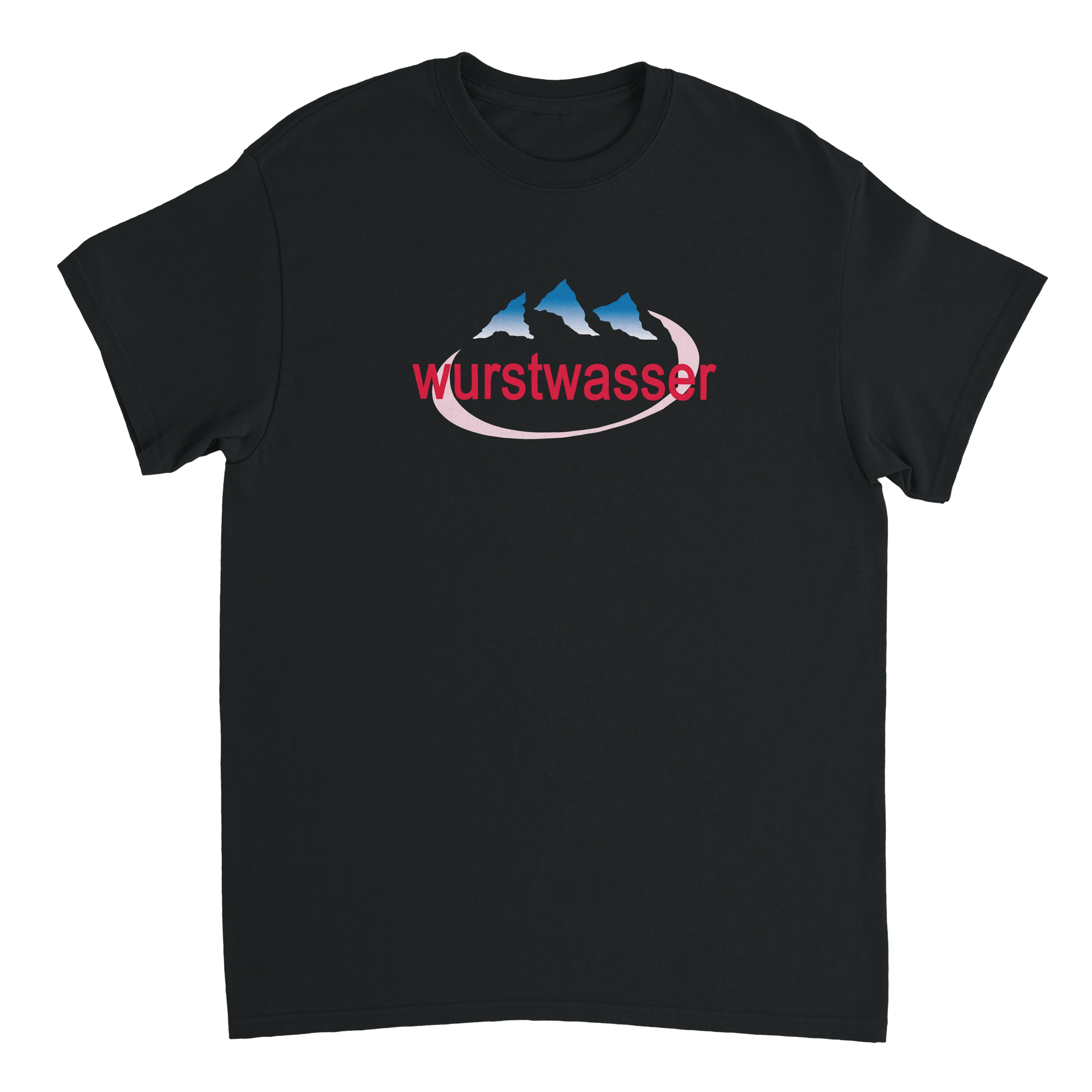 schwarzes T-Shirt mit der Aufschrift Wurstwasser