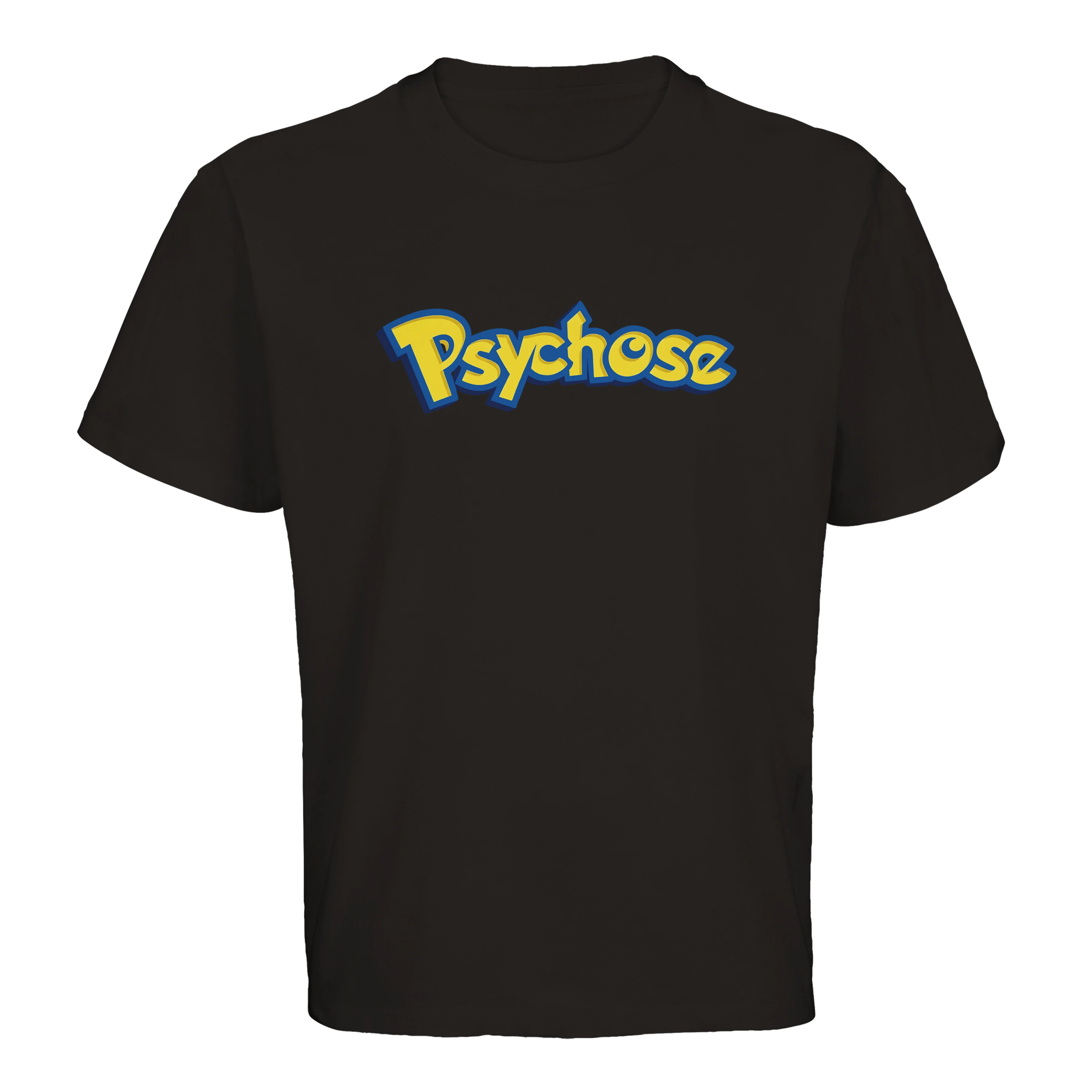 Produktbild von schwarzem Oversized  T-Shirt mit der Aufschrift Psychose