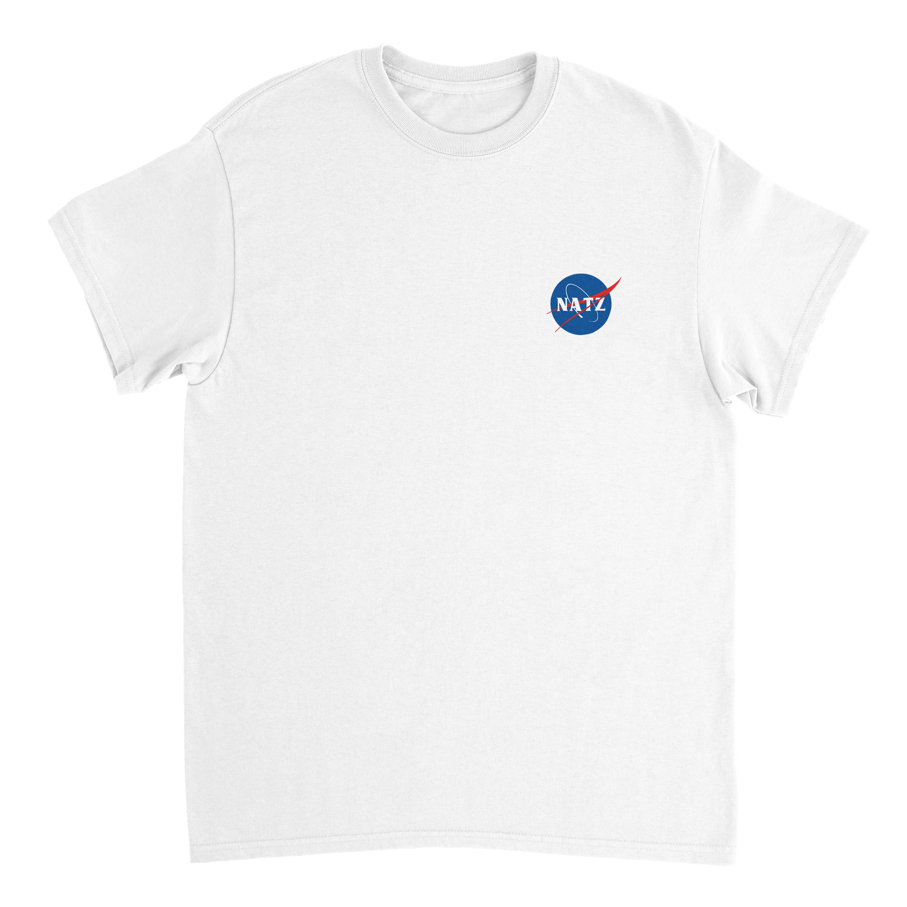 Produktbild weißes T-Shirt mit dem Brustdruck Natz