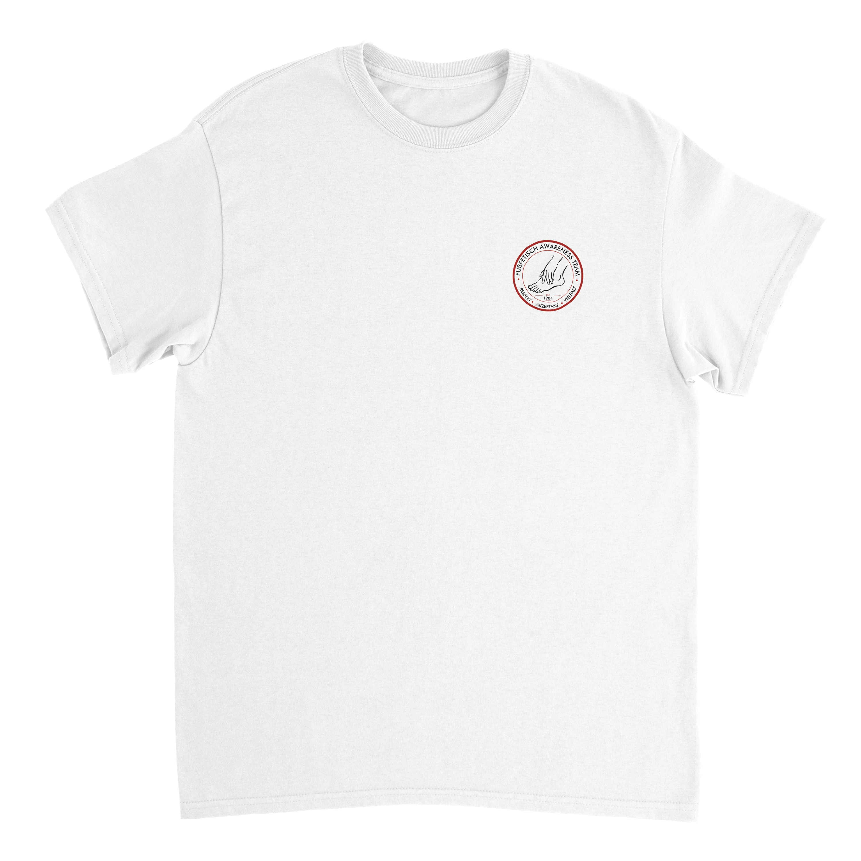 Fußfetisch Awareness Team Beidseitiger Logo Druck T-Shirt