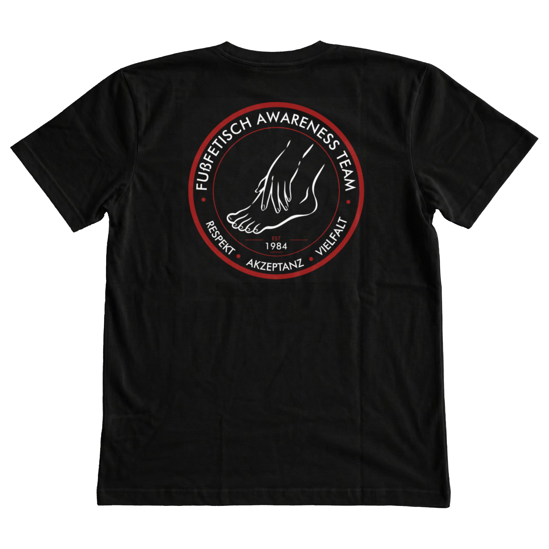 Fußfetisch Awareness Team Beidseitiger Logo Druck T-Shirt