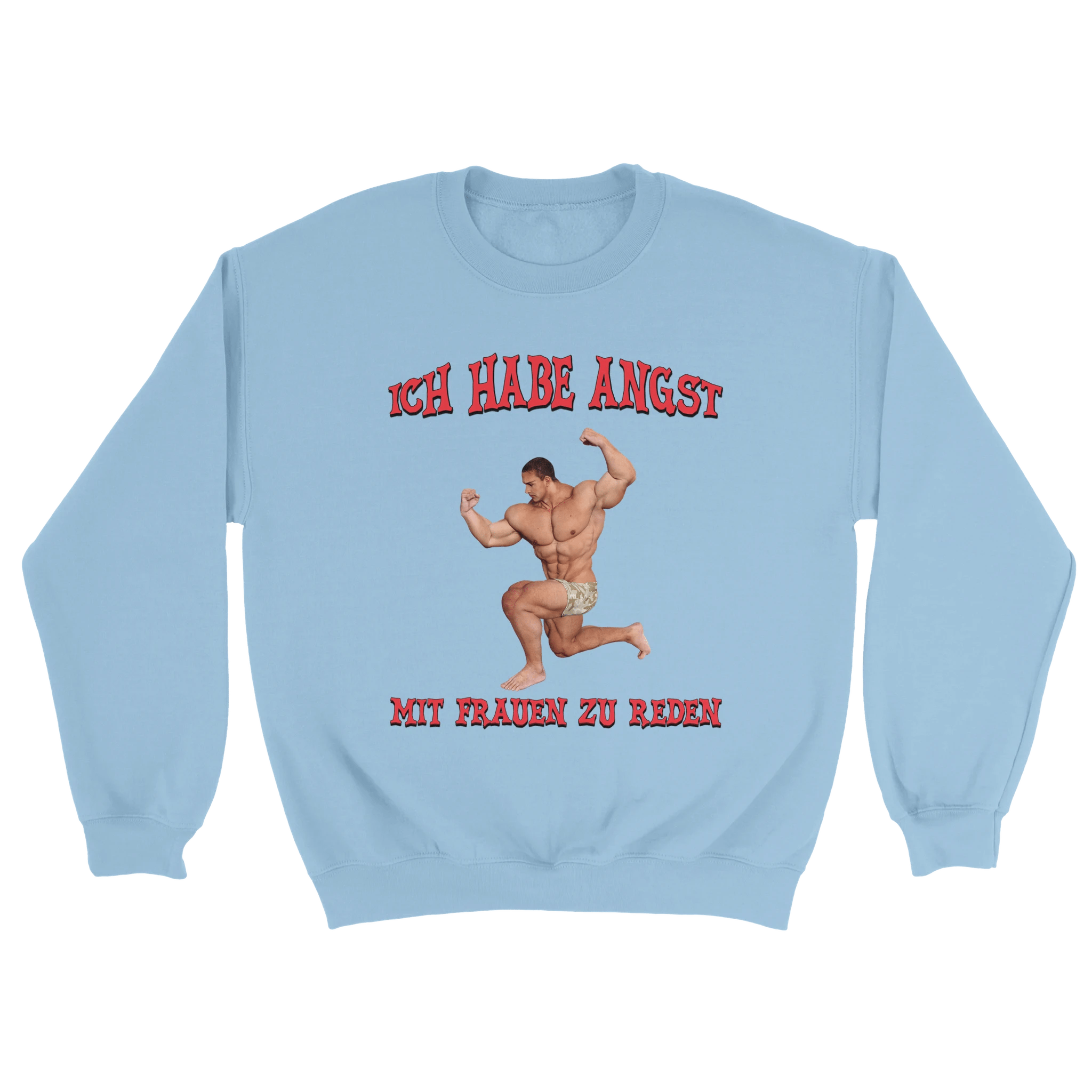 Ich habe Angst mit Frauen zu reden Sweater hellblau