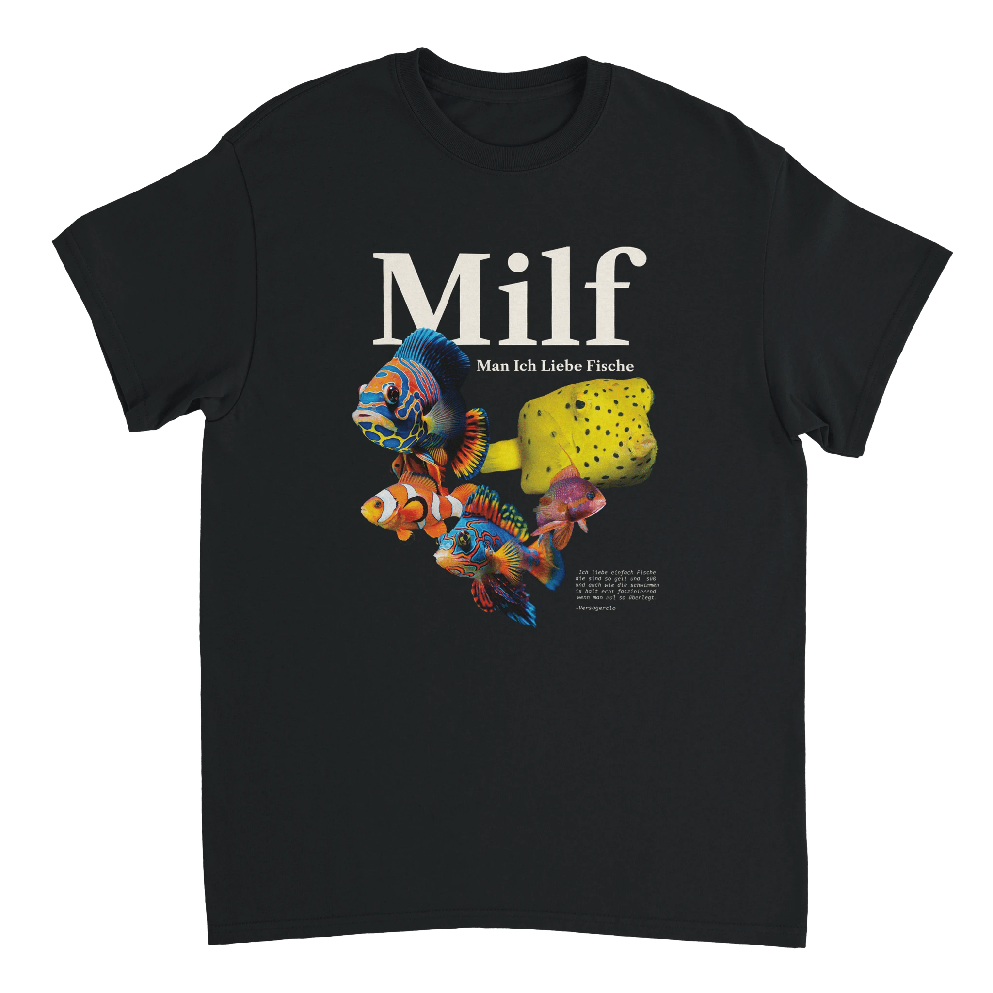 schwarzes Milf Man ich liebe Fische Meme T-Shirt