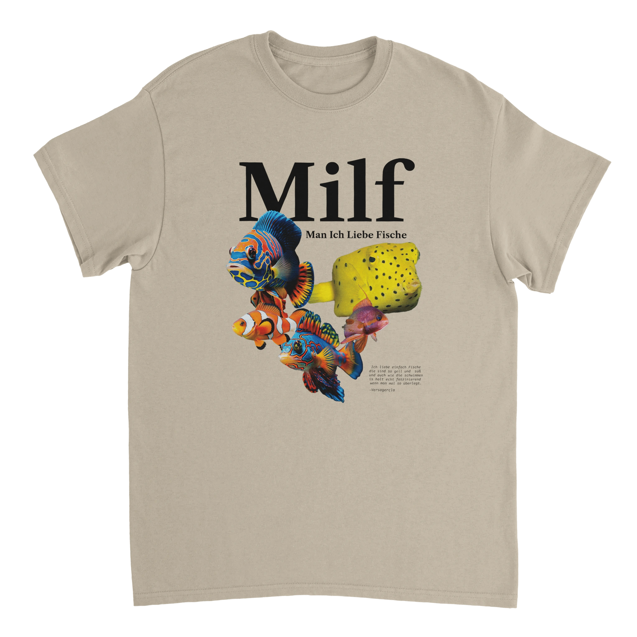 beiges Milf Man ich liebe Fische Meme T-Shirt