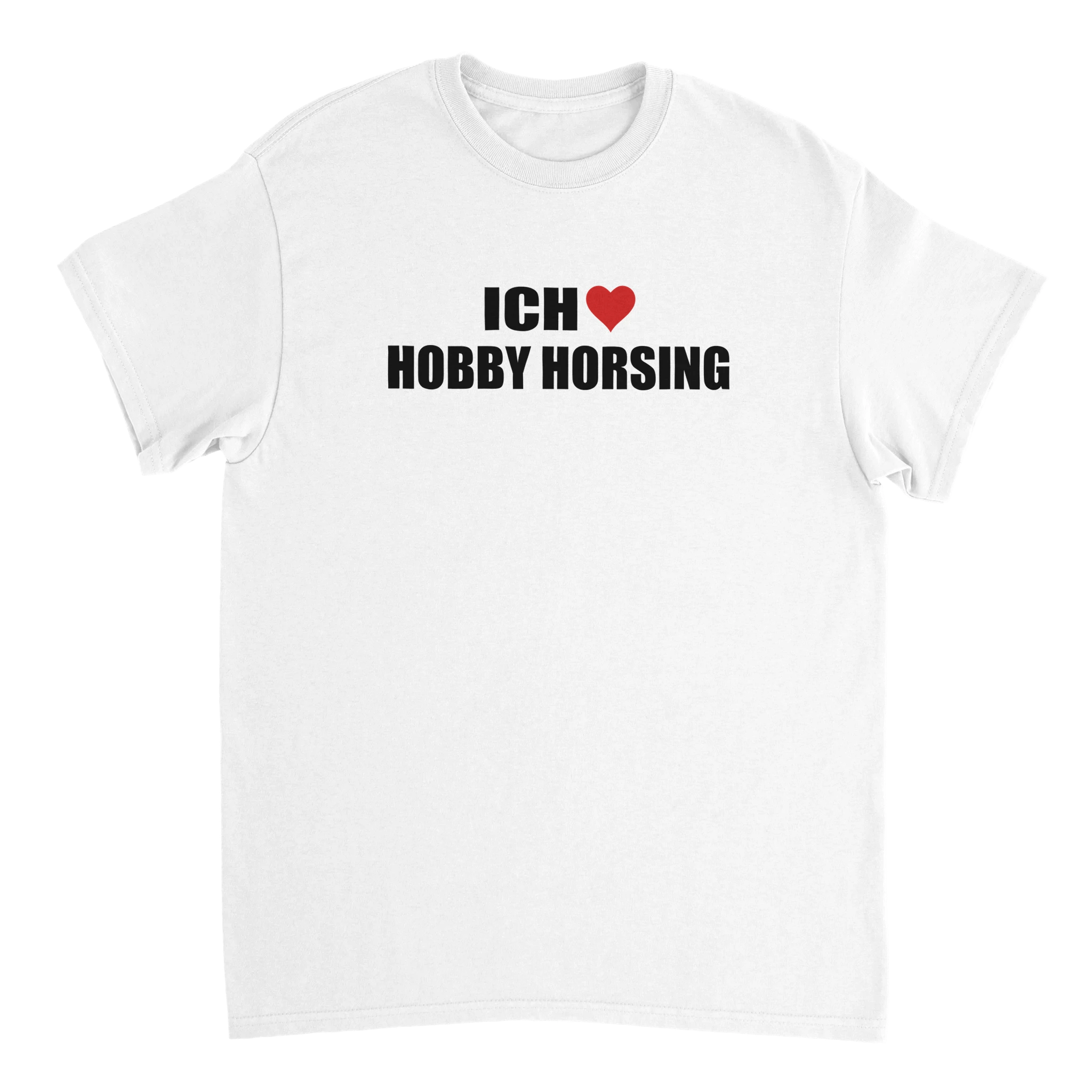 weisses Ich liebe Hobby Horsing T-Shirt