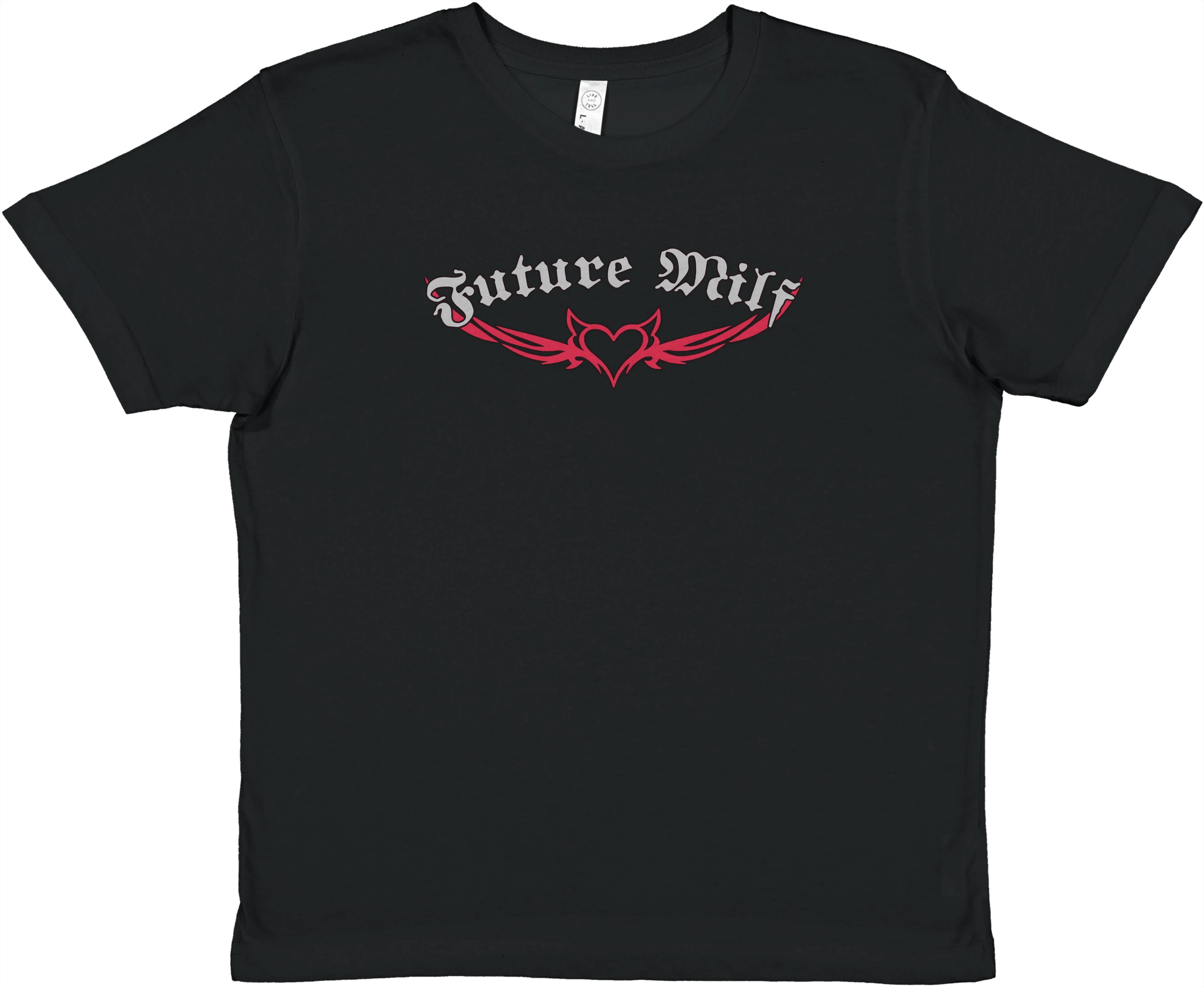 Produktbild von schwarzem Baby Tee mit der Aufschrift Future Milf