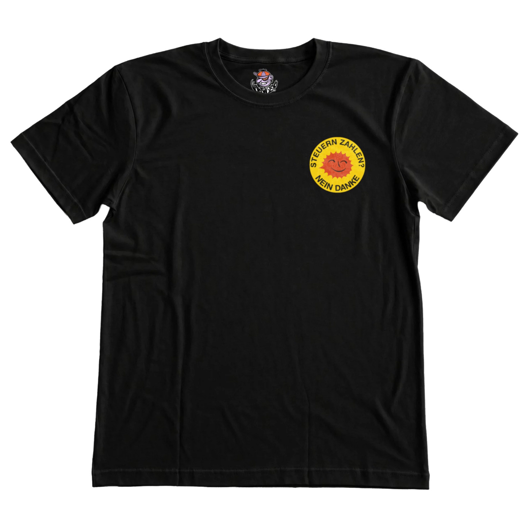 Steuern zahlen? Nein danke Beidseitiger Logo Druck T-Shirt